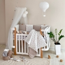 Set lenjerie patut bebecopii 7 piese Stelute bej (6)